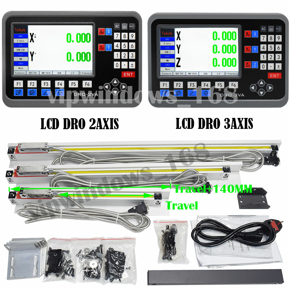 ToAuto LCD Digital Readout DRO Display 1um/um Linear Scale Glass 100MM-2000MM