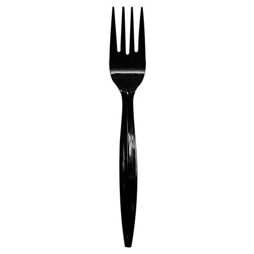 Karat PP Plastic Medium-Heavy Weight Forks Bulk Box – Black – 1,000 ct, U2010B