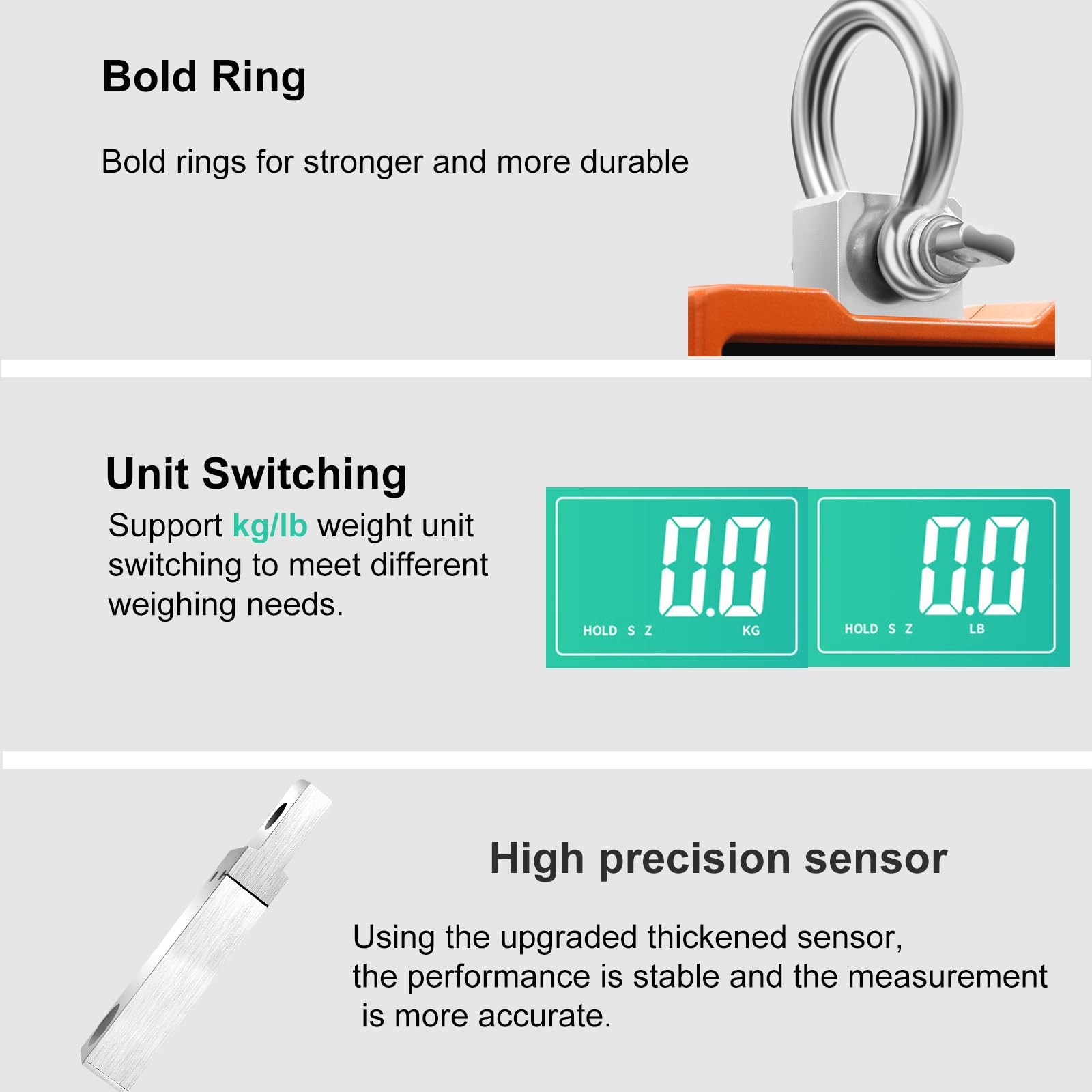 Digital Crane Scale 2200lb/1000Kg Heavy Duty for Farm, Livestock, Factory, Hu…