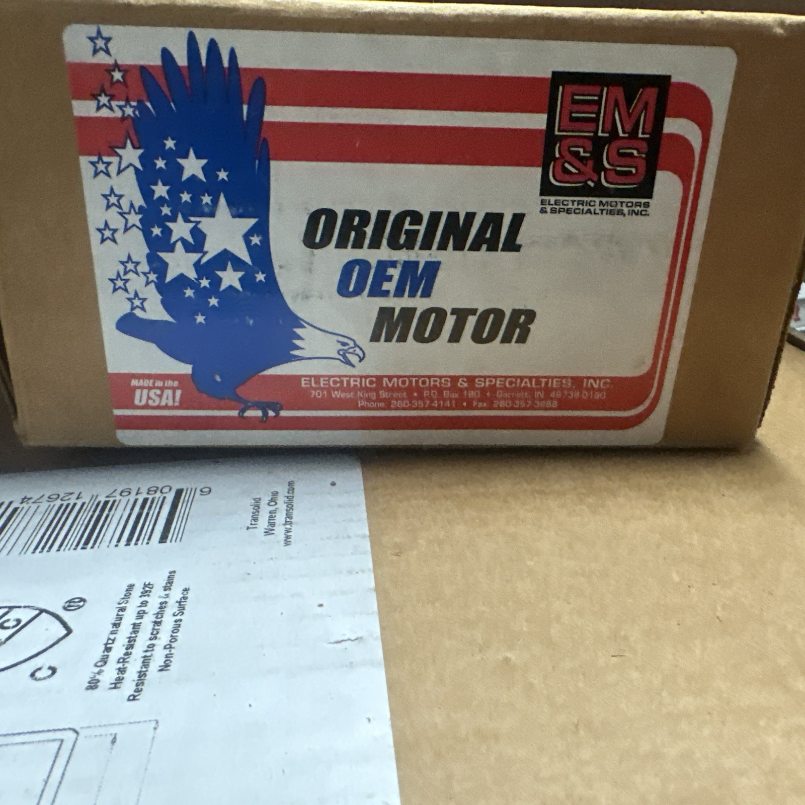 EM&S ESP-OL60EM2 Unit Bearing Motor,Cast Iron,1-1/2 In. L 4M160