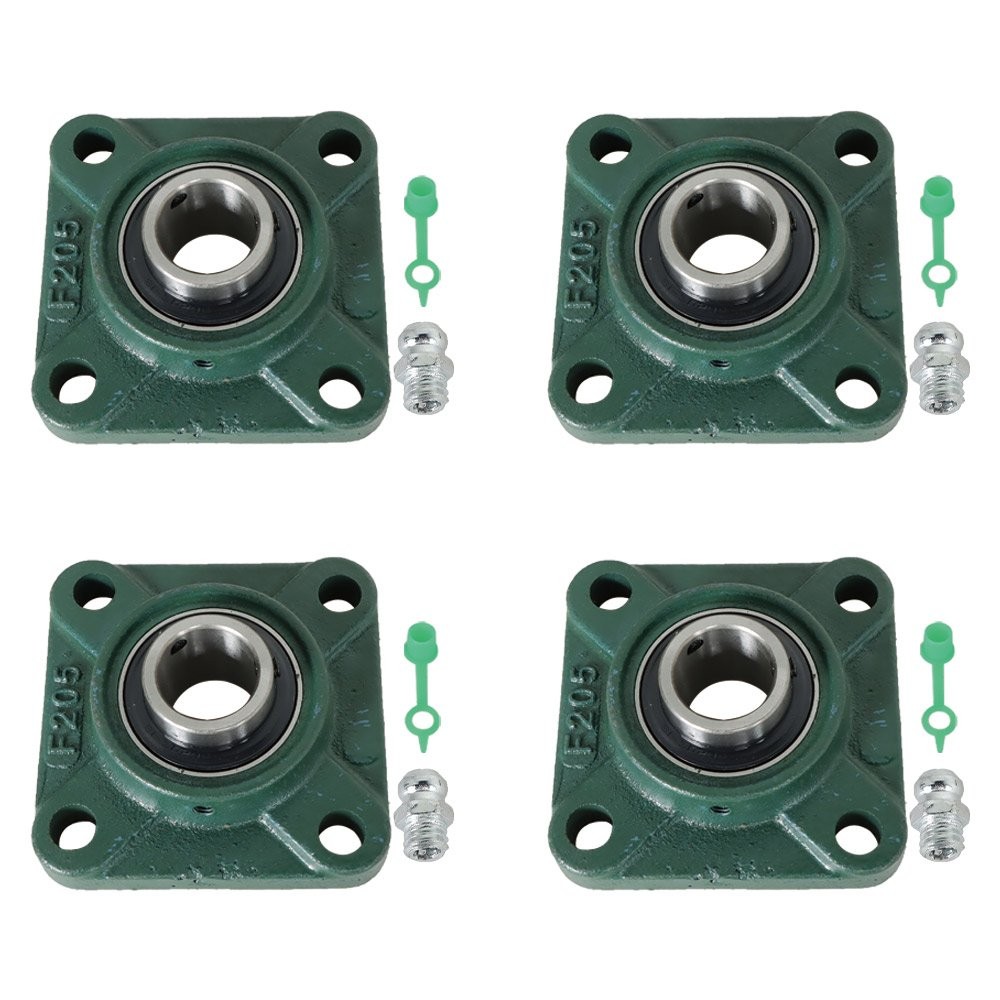 4Pack Precision Solid Base UCF205-16 Pillow Block Flange Bearing 1″ Bore 4 Bolt