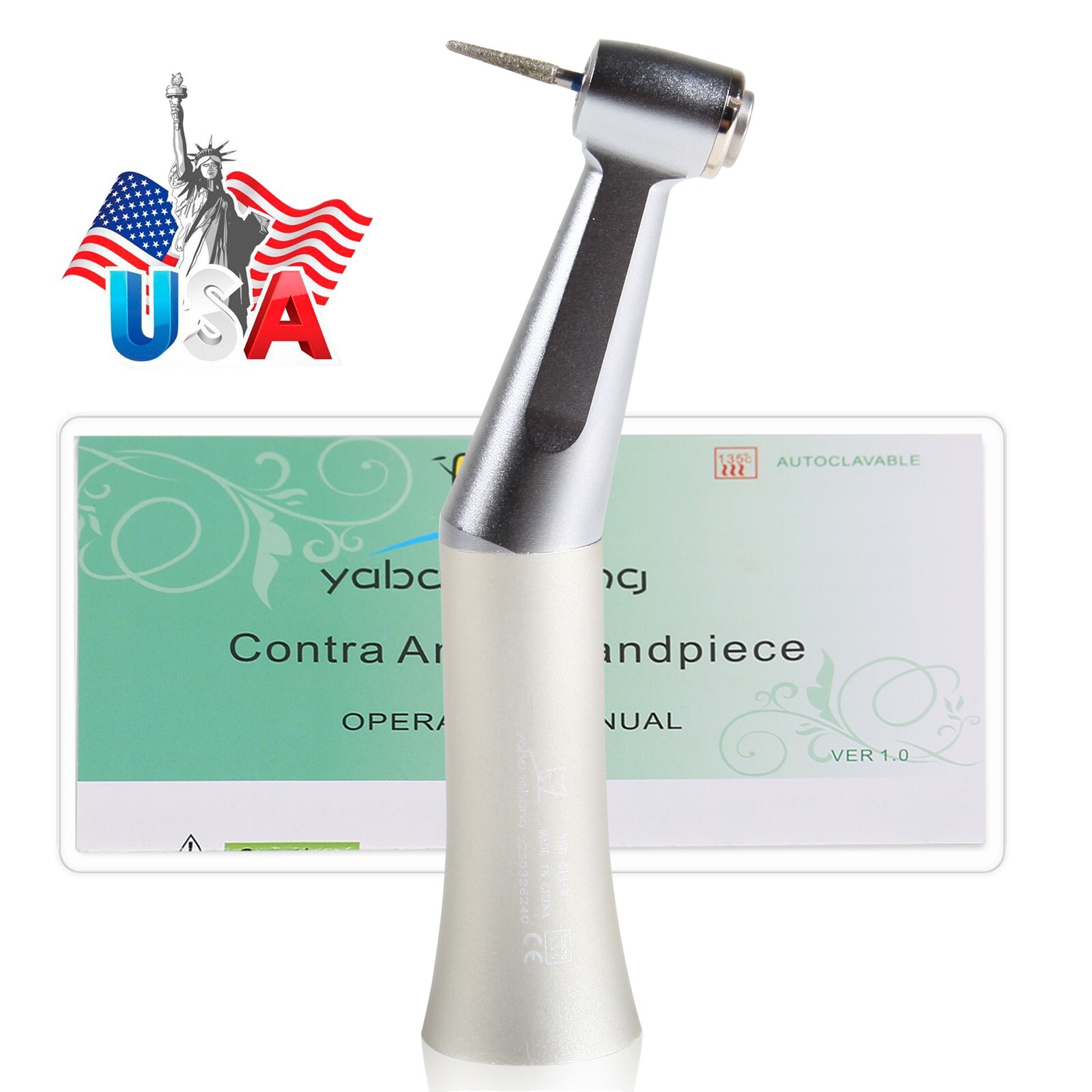 Low Speed Contra Angle Handpiece Push Fit FG 1.6mm Burs E-type Dental