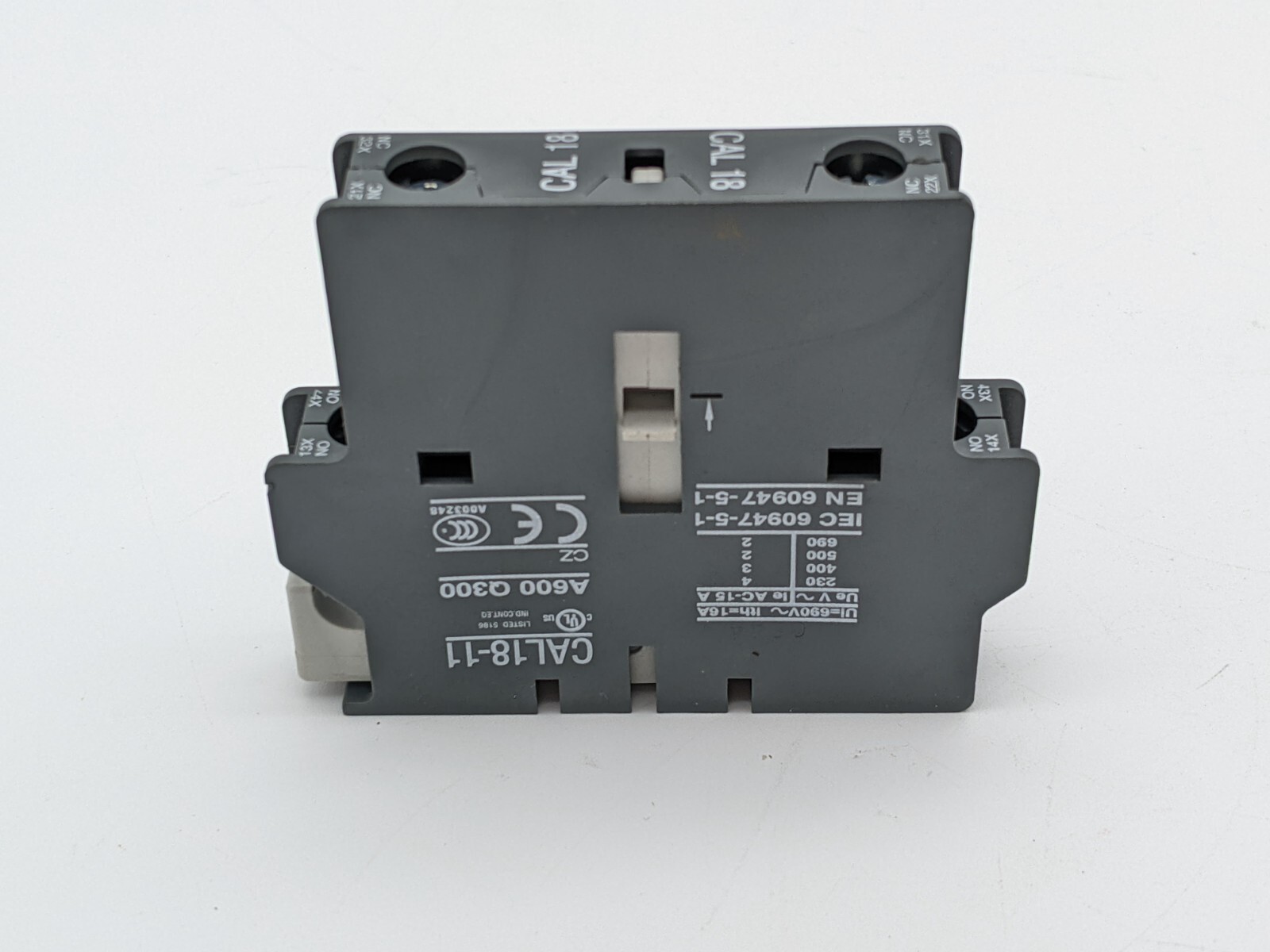 ABB CAL18-11 Auxiliary Contact 16 Amp 690 Volt NEMA A600 Q300