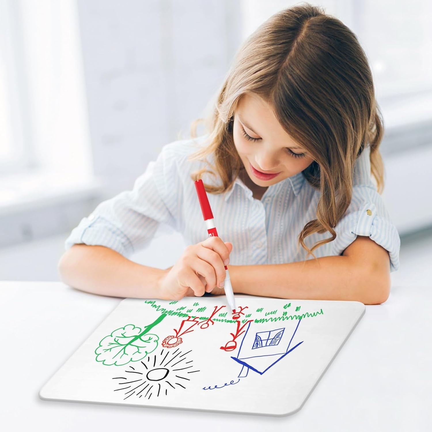 Small White Board, 9 x 12 Double Sided Dry Erase Lapboard for Kids, Office and