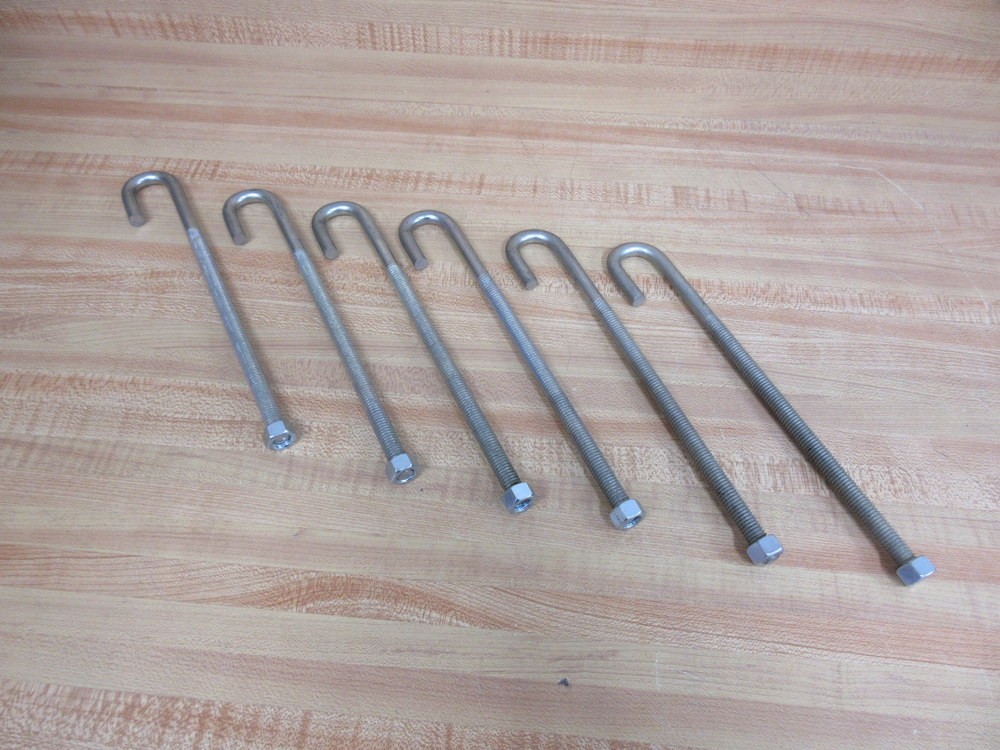 Part J-BOLT 3/8 16 Fastener JBOLT3816 Overall Length 9″ Thread Length 6 3/8″