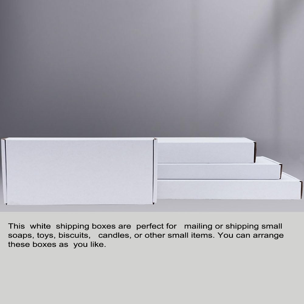 8x4x1 inch Small White Shipping Boxes 50 Pack, Corrugated Cardboard Mailer Bo…