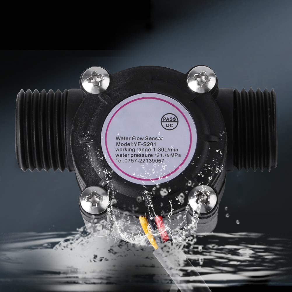 Flow Sensor DN15 G1/2 Hall Effect Water Flow Meter 130L/Min for Wa…