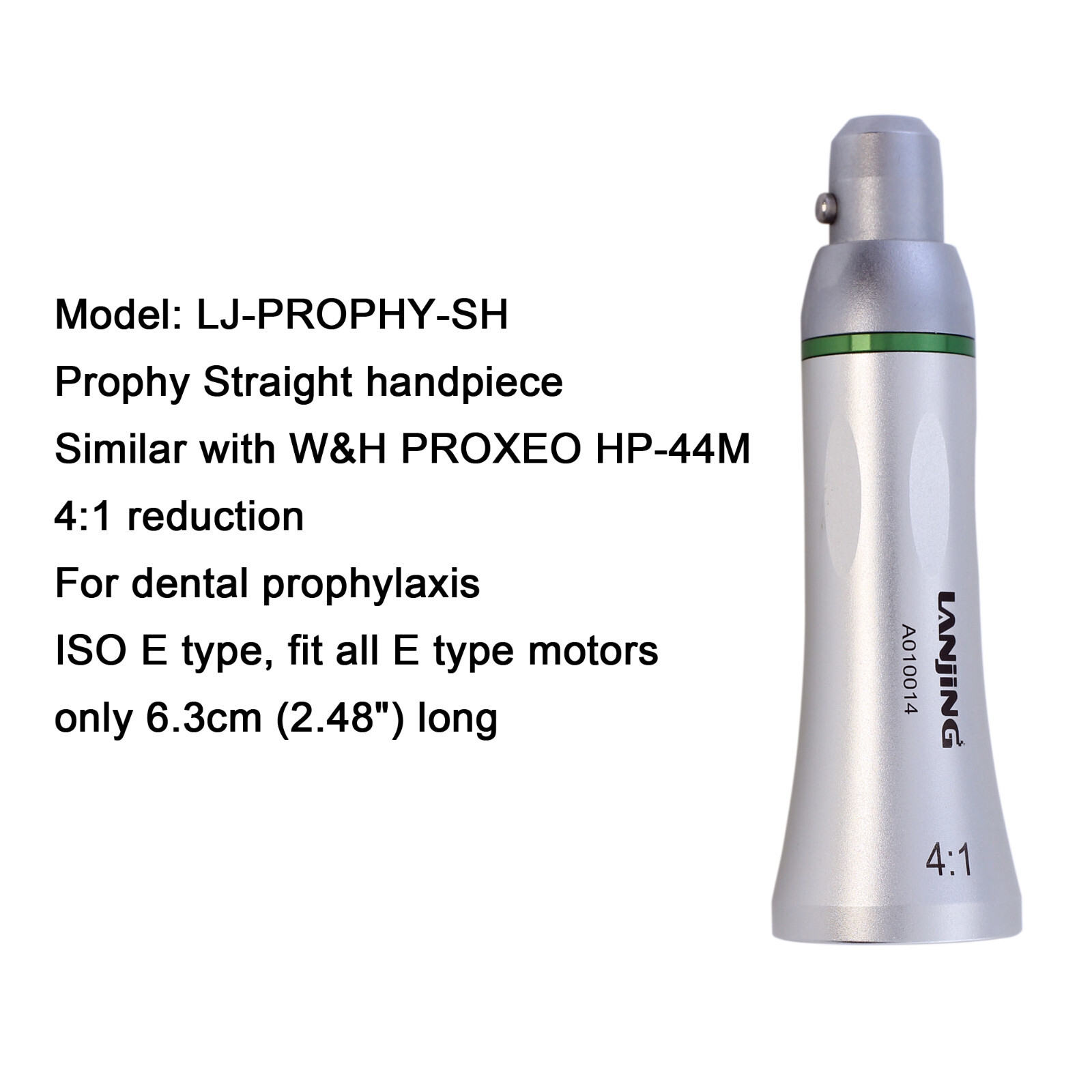 LANJING Dental Prophy Hygiene Handpiece Air Motor 4 Hole 4:1 Straight Nose Cone