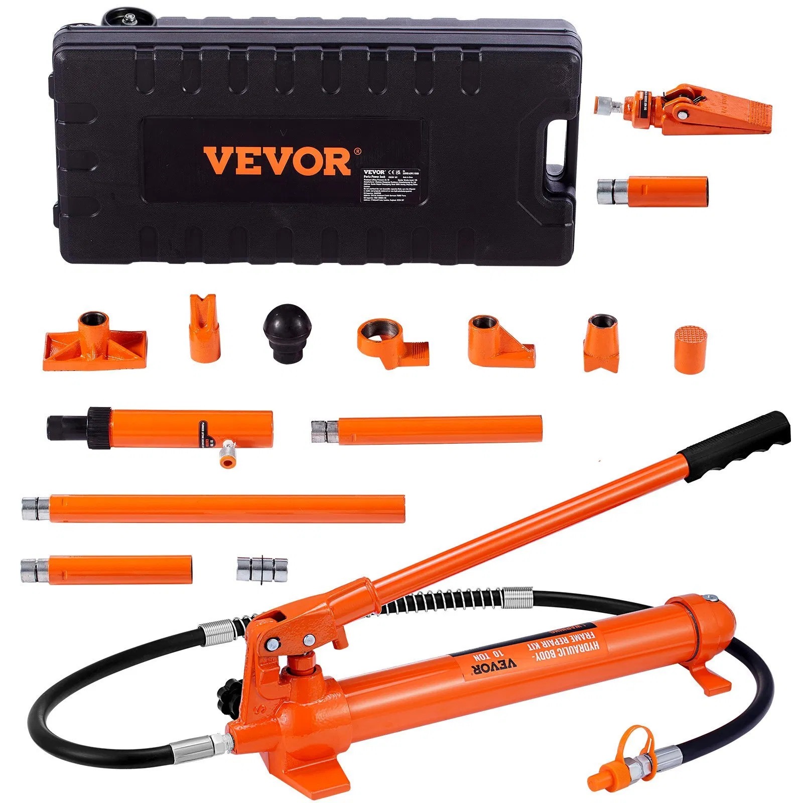 10 Ton Porta Power Kit, Hydraulic Ram with Pump, Car Jack with 4.6 ft/1.4 m Oil