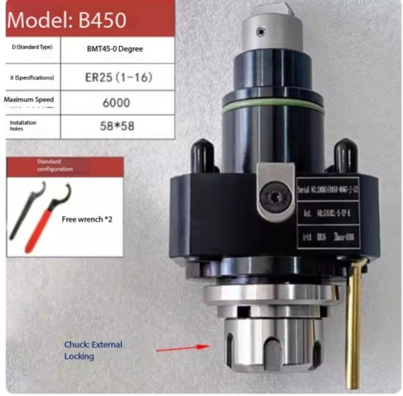 90°/0° Tool Holder Turning-Milling Composite Universal Power Head Tower BMT40