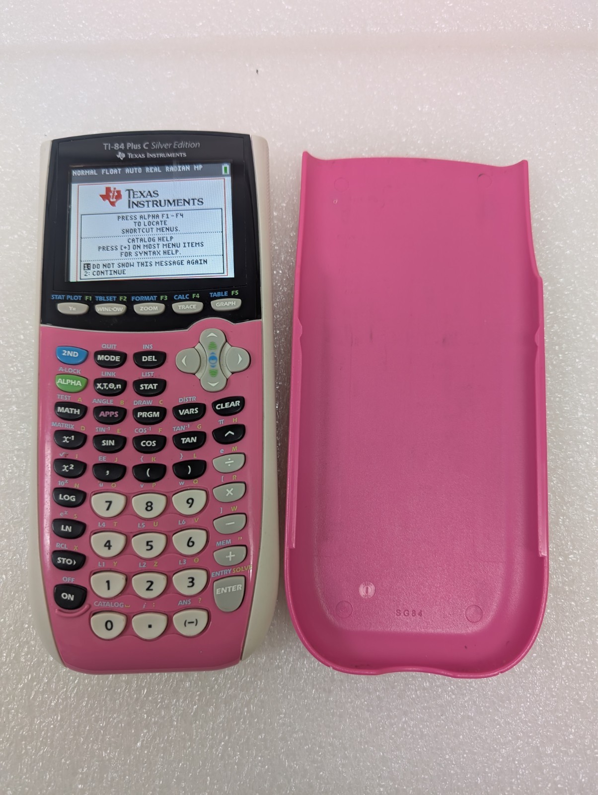 Texas Instruments TI-84 Plus C silver edition Graphing Calculator w/ pink cover