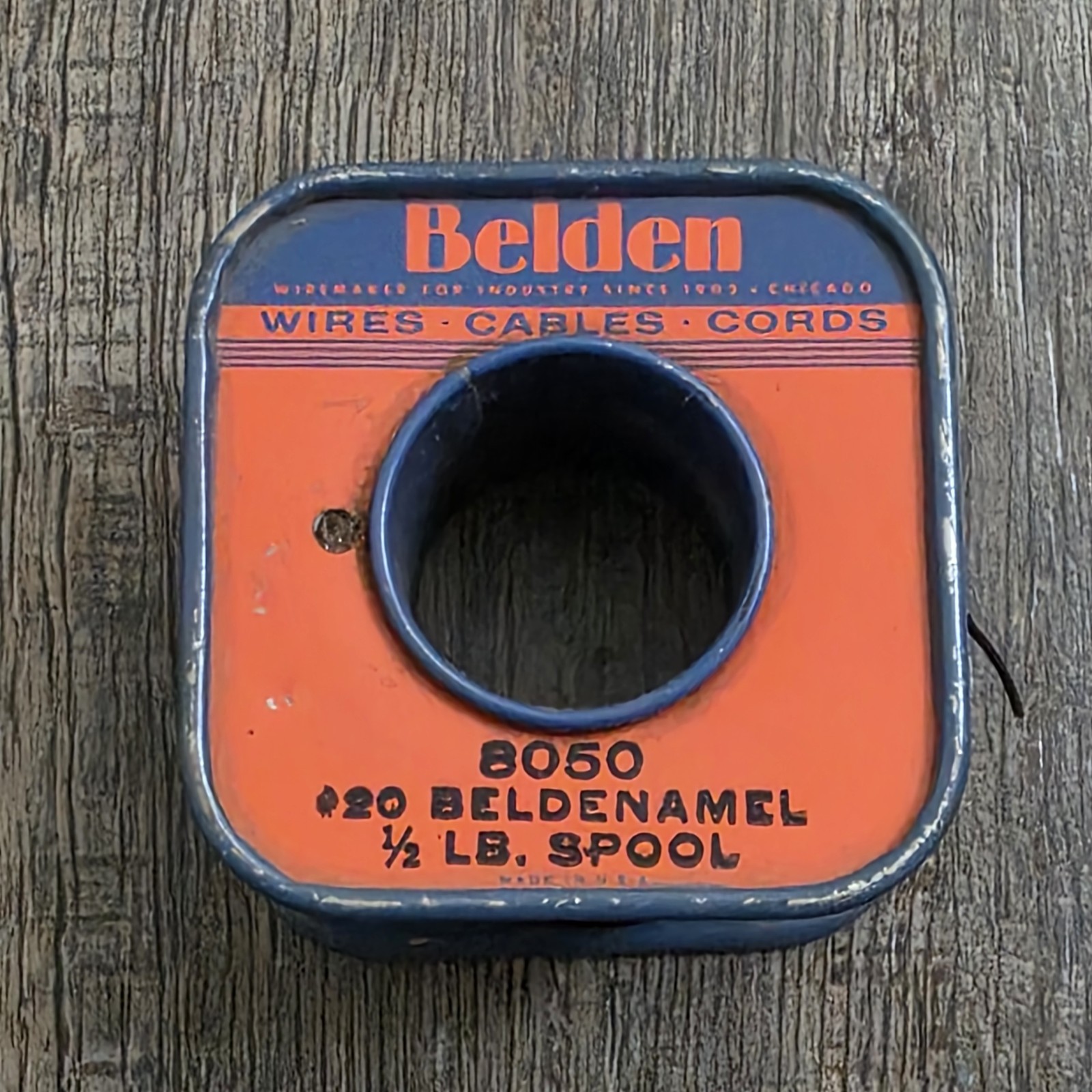 Vintage Belden Copper Wire 8050 #20 Beldenamel 1/2 lb Spool @ 7.2 oz