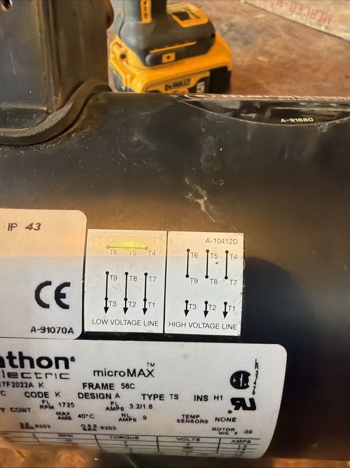 New Open Box Marathon Y378 Electric Motor 1 HP 1725 Rpm 230/460 V 56C microMAX