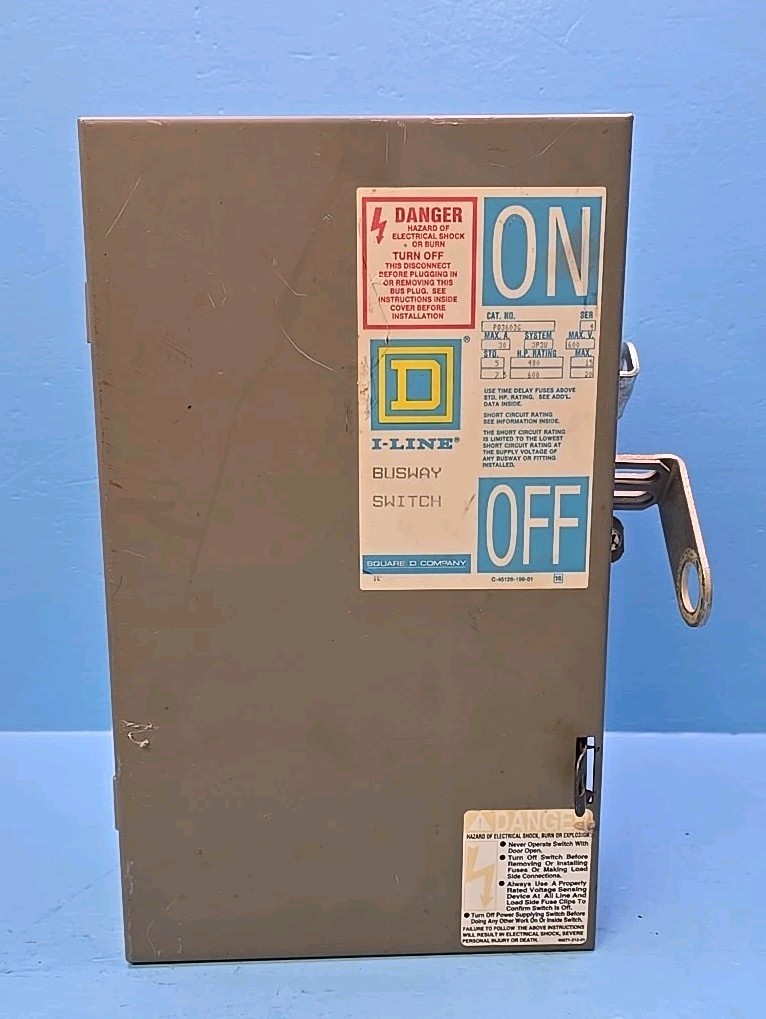 SQUARE D PQ3603G 30A 600V 3P3W ILINE BUSWAY SWITCH