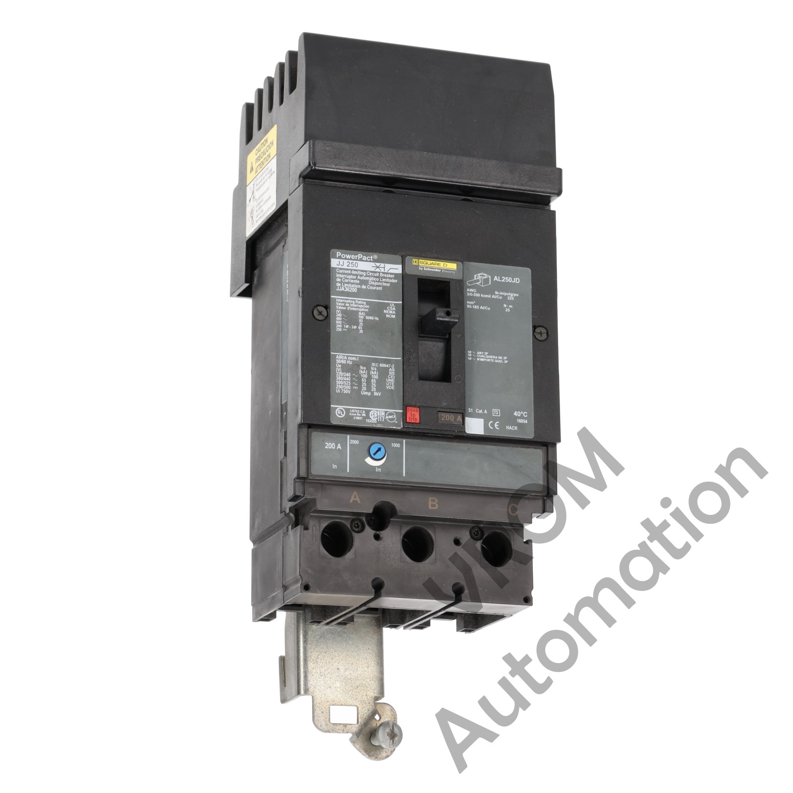 Surplus Square D JJA36200 Circuit Breaker 200A 600VAC 3 Pole