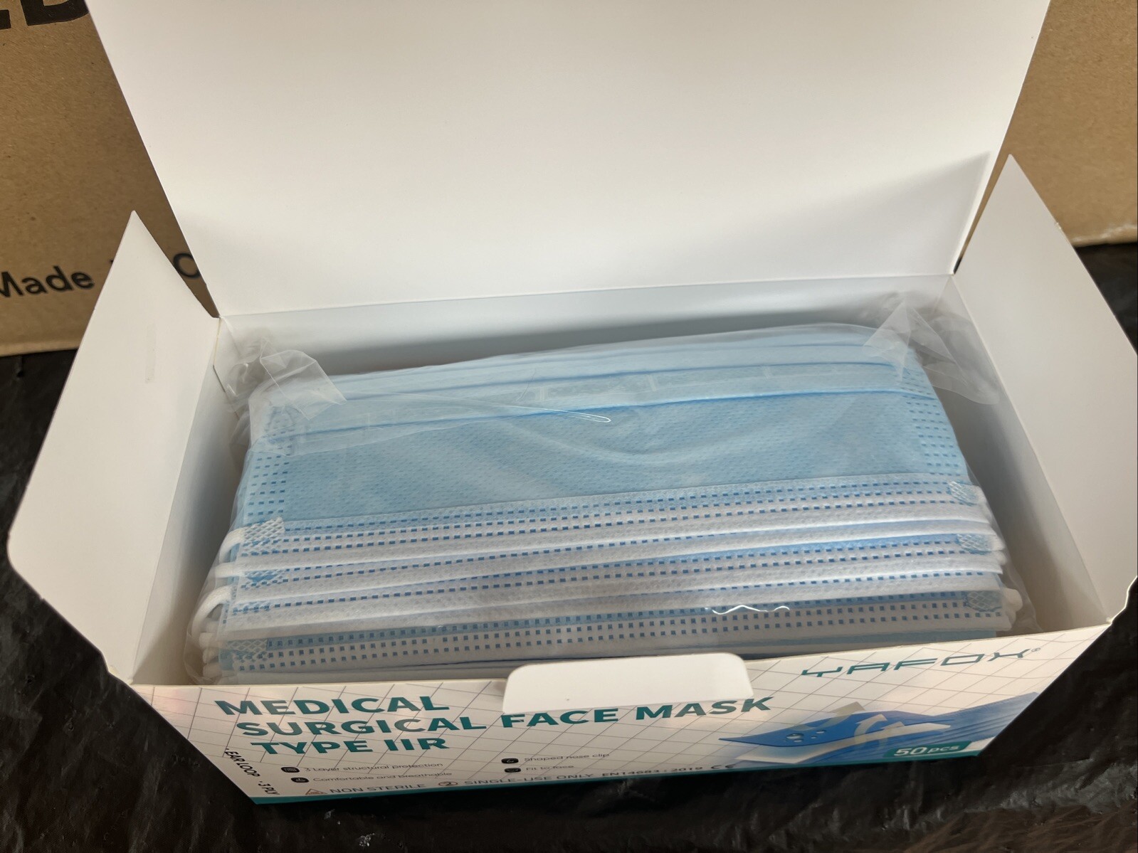 Bulk Lot 3-ply Ear Loop Disposable Face Masks, Case of 40 Packs, 2000 Pcs, NEW!