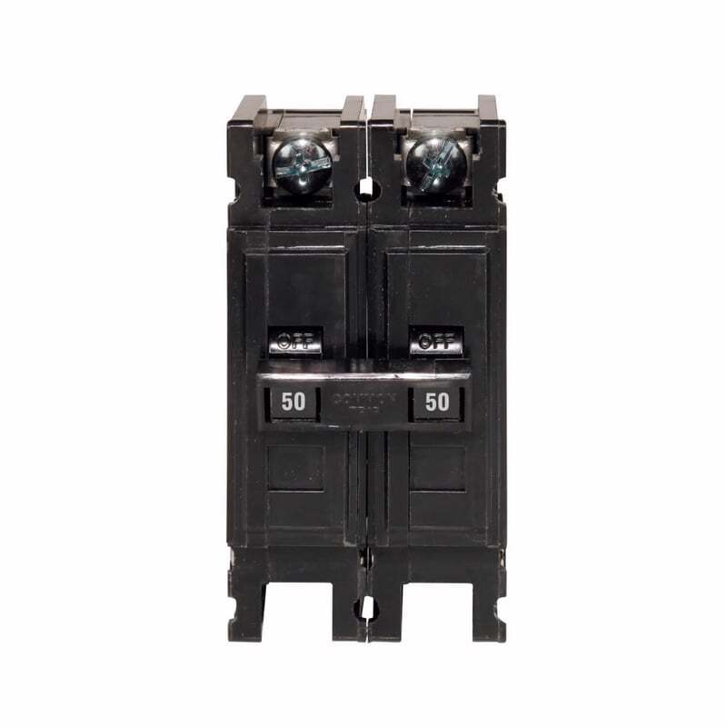 Eaton QC2050 QC, 2 Pole, 50 Amp, Plug-On Circuit Breaker, 120/240 Volt