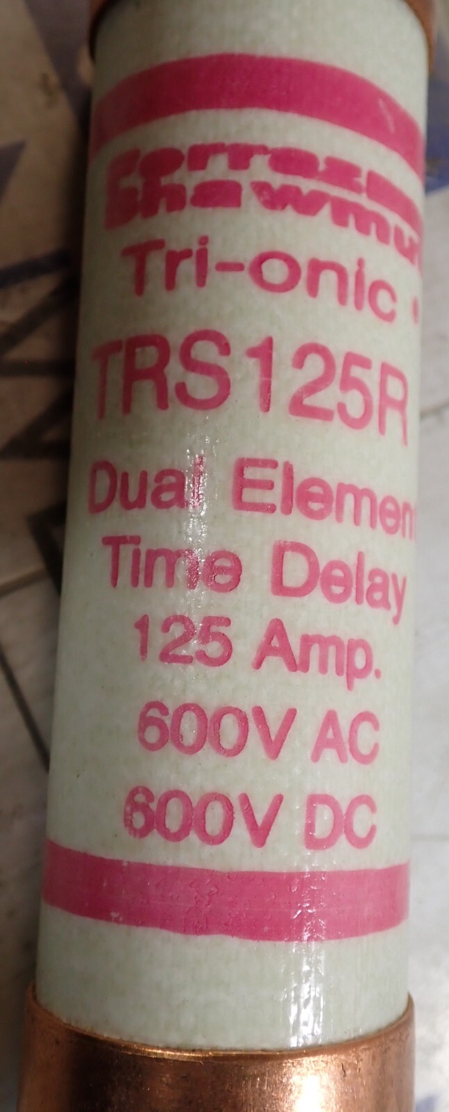 1 NEW – Ferraz Shawmut Time Delay Tri-onic Fuse TRS125R 125 Amp 600 VAC