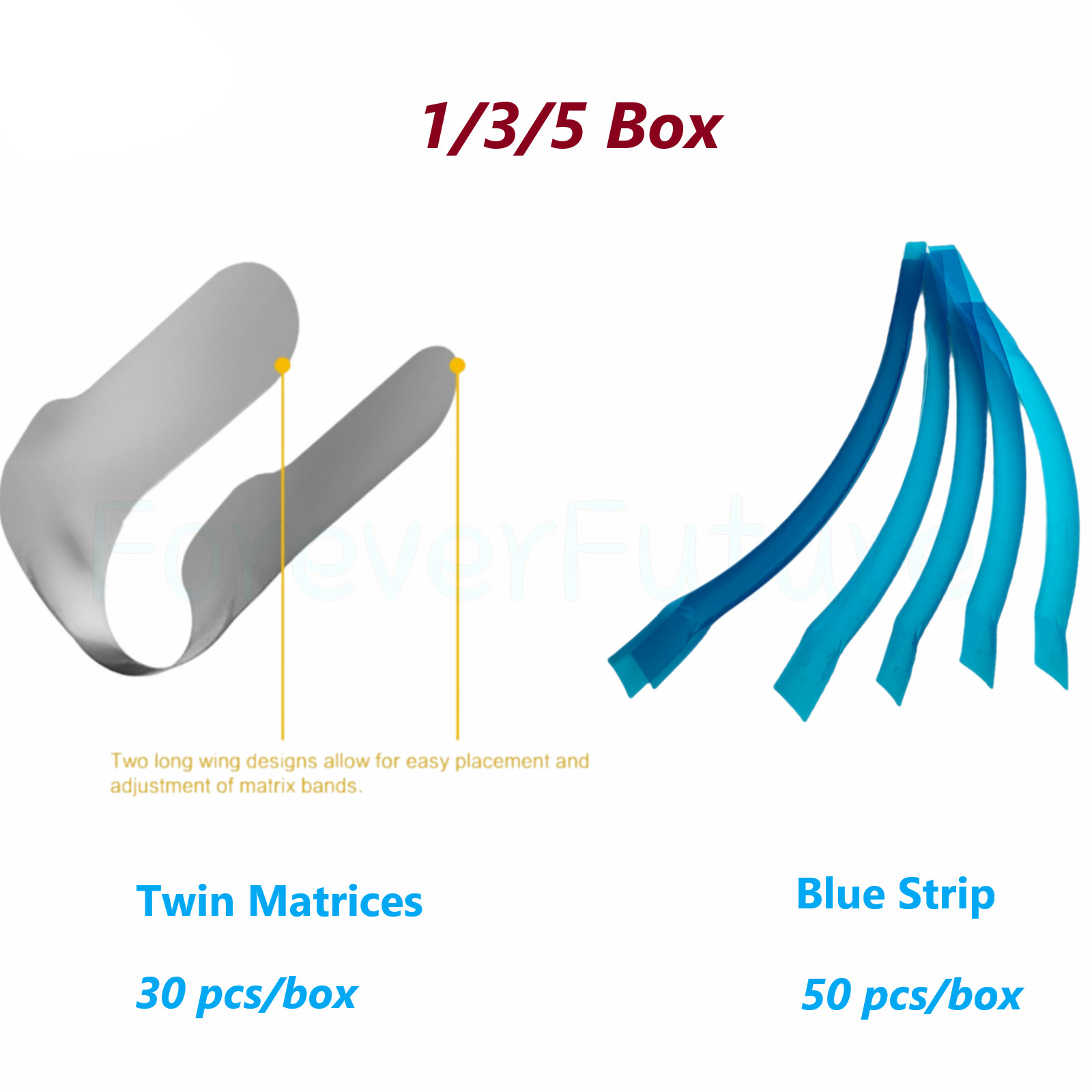 Dental Stainless Steel Twin Matrice/Resin Blue Strip M8 Cervical Matrix Anterior