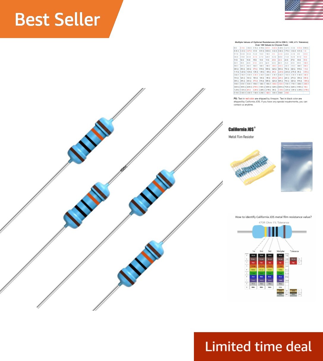 Versatile 100PCS 100K ohm Resistors for Arduino, Automotive, and DIY Projects