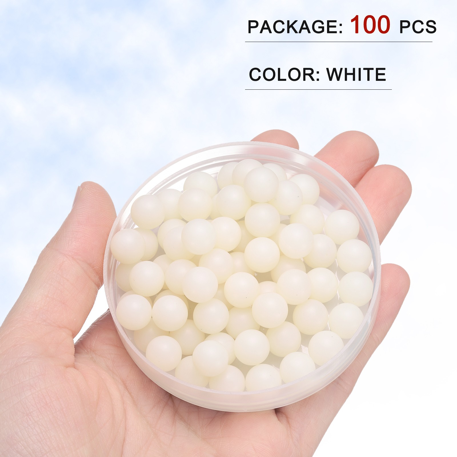 100pcs Nylon Bearing Balls 9mm Solid Plastic Balls G1 Precision White