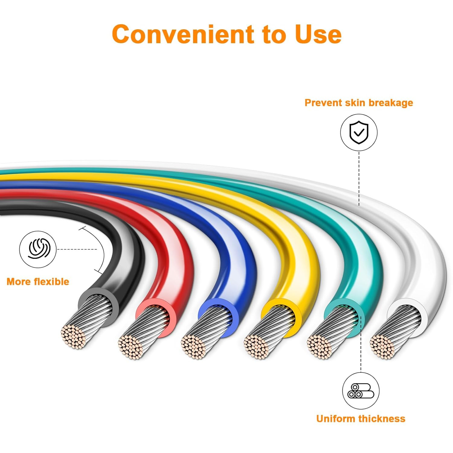 10 Gauge Wire 600FT, 10 AWG Auto Wire 100Ft Each Spool, 6 Colors Copper Clad Alu