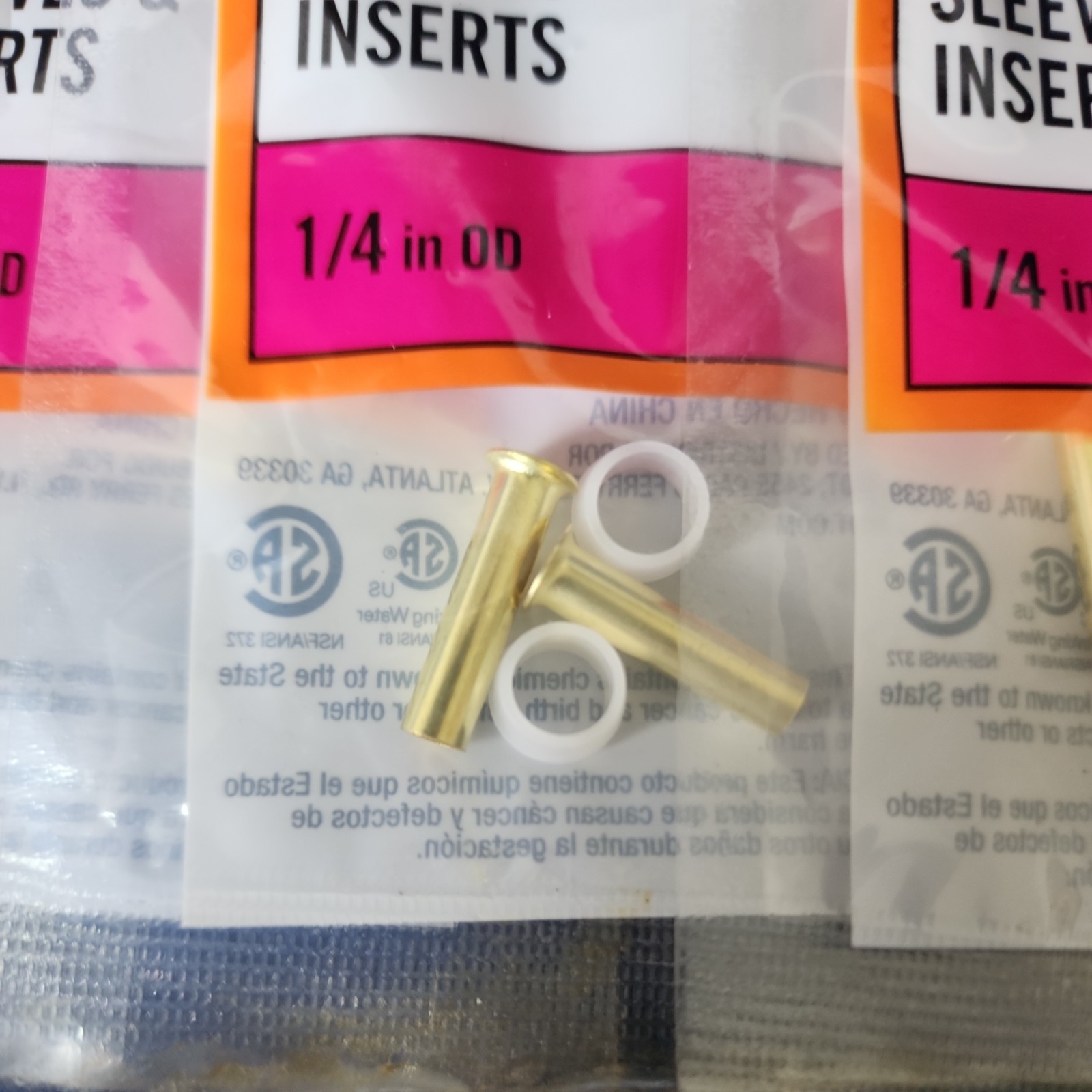 Lot of 9 Everbilt A8 1/4 & Proline CP-8NL 1/4 Brass Sleeve & Insert Fittings