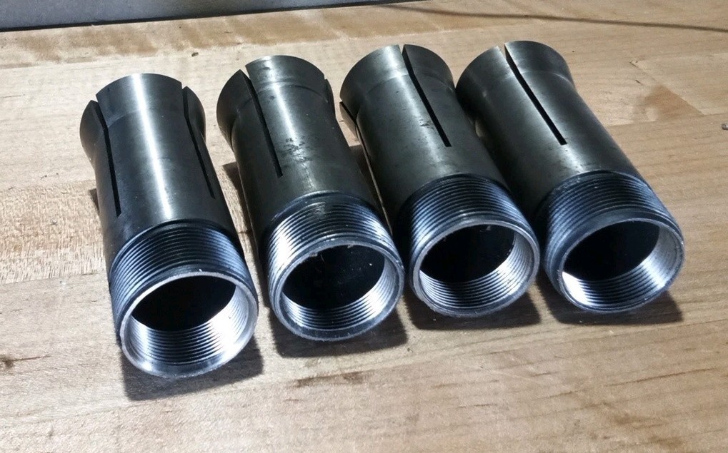 lot of 4 HARDINGE 5C collets square and hex internal/external threads