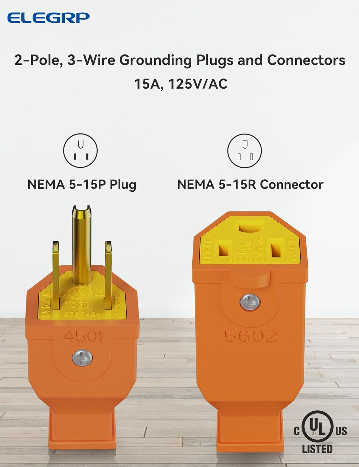 Extension Cord Ends – Male and Female Replacement Plug and Connector Set