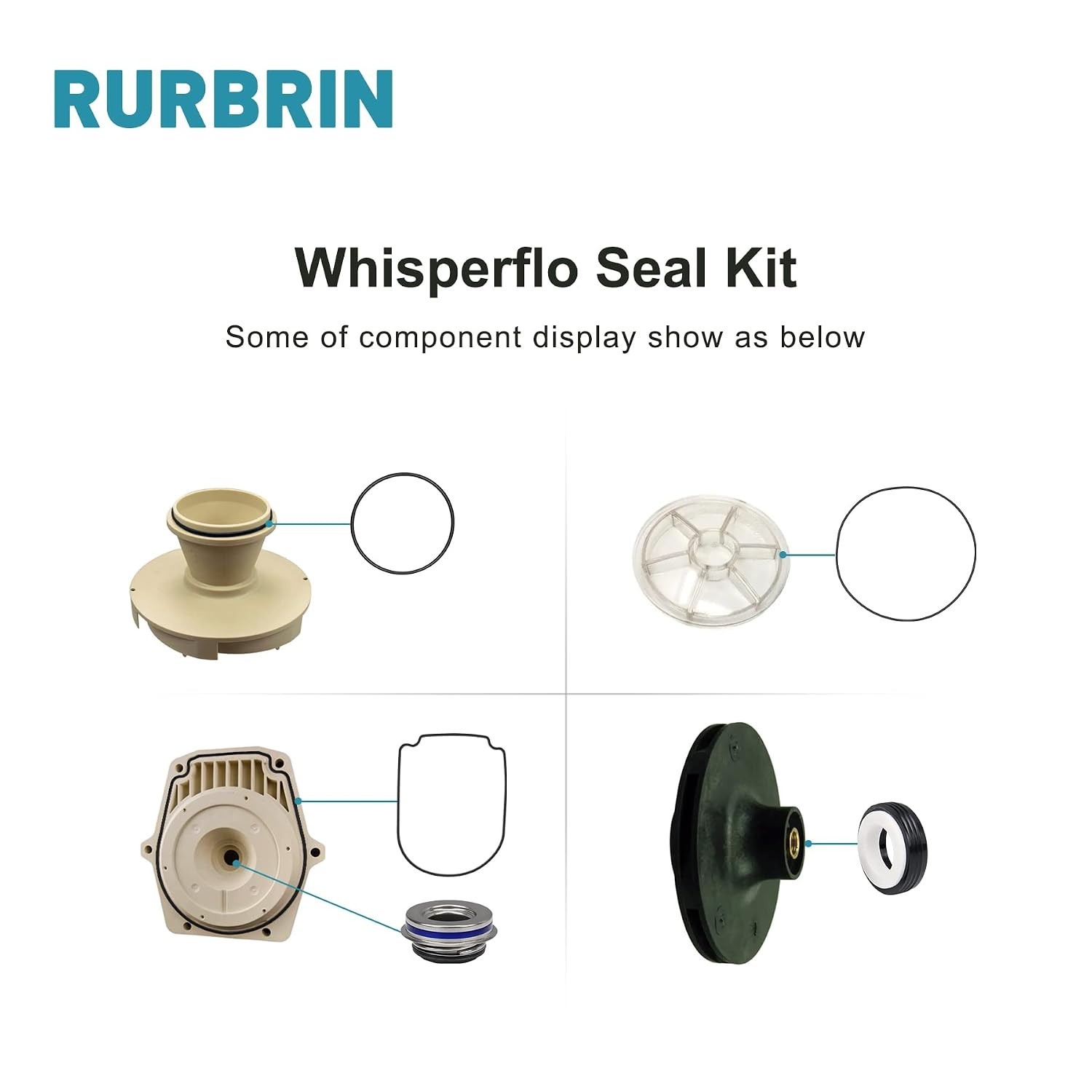 7-Piece O-Ring Repair Kit for Pentair Pumps – Black Rubber, Easy Installation