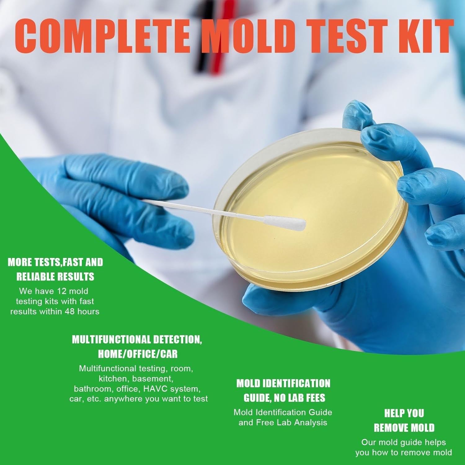 Mold Test Kit for Home Within 12 Individual Tests,DIY Detector at Home, Surf…