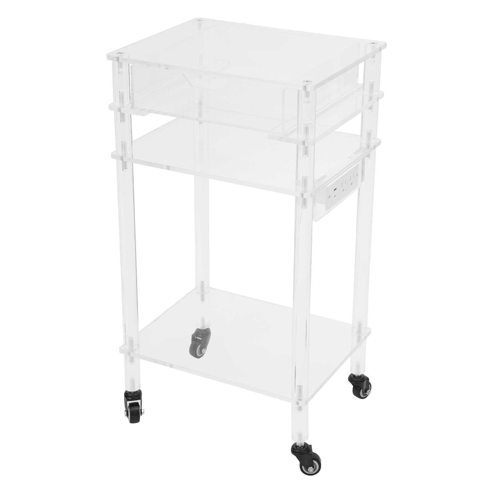Acrylic Printer Stand Printer Stand W Wheels&Us Standard Plug Office Furniture