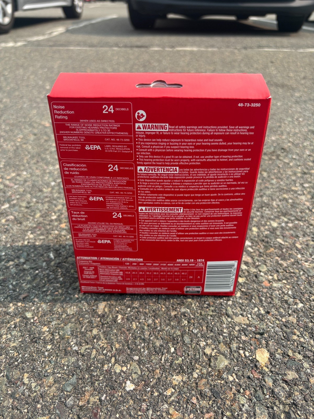 Milwaukee 48-73-3250 BOLT 24dB Earmuffs NRR Hearing Protection Hard Hat New