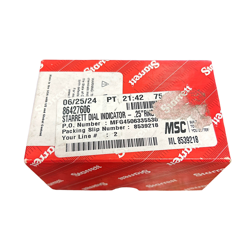Starrett 53400 0.2500″ Max 0-50-0 Reading Lug Back Dial Drop Indicator –