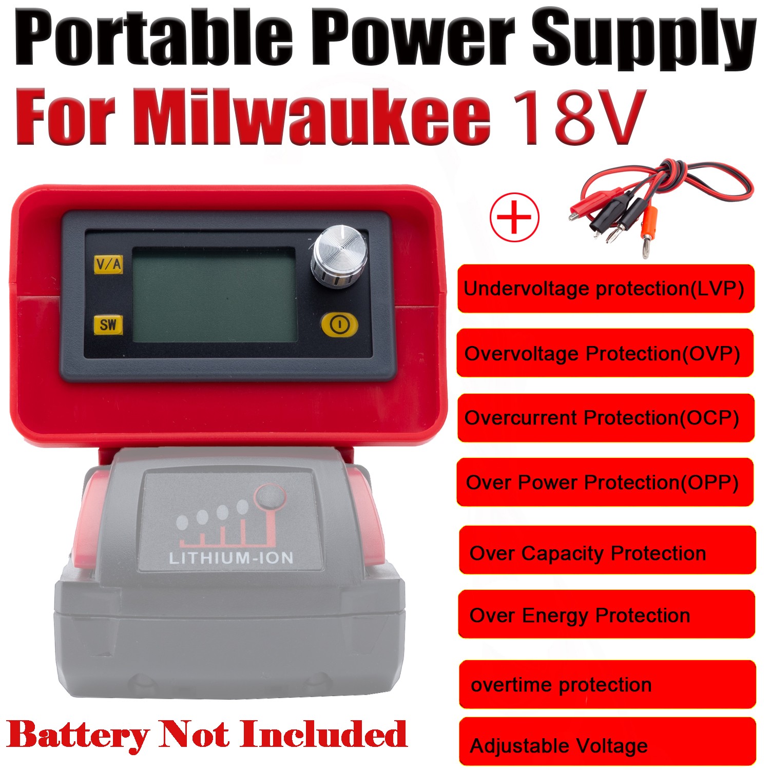 Adjustable Power Supply Voltage Power Supply For Milwaukee 18V Battery Operated