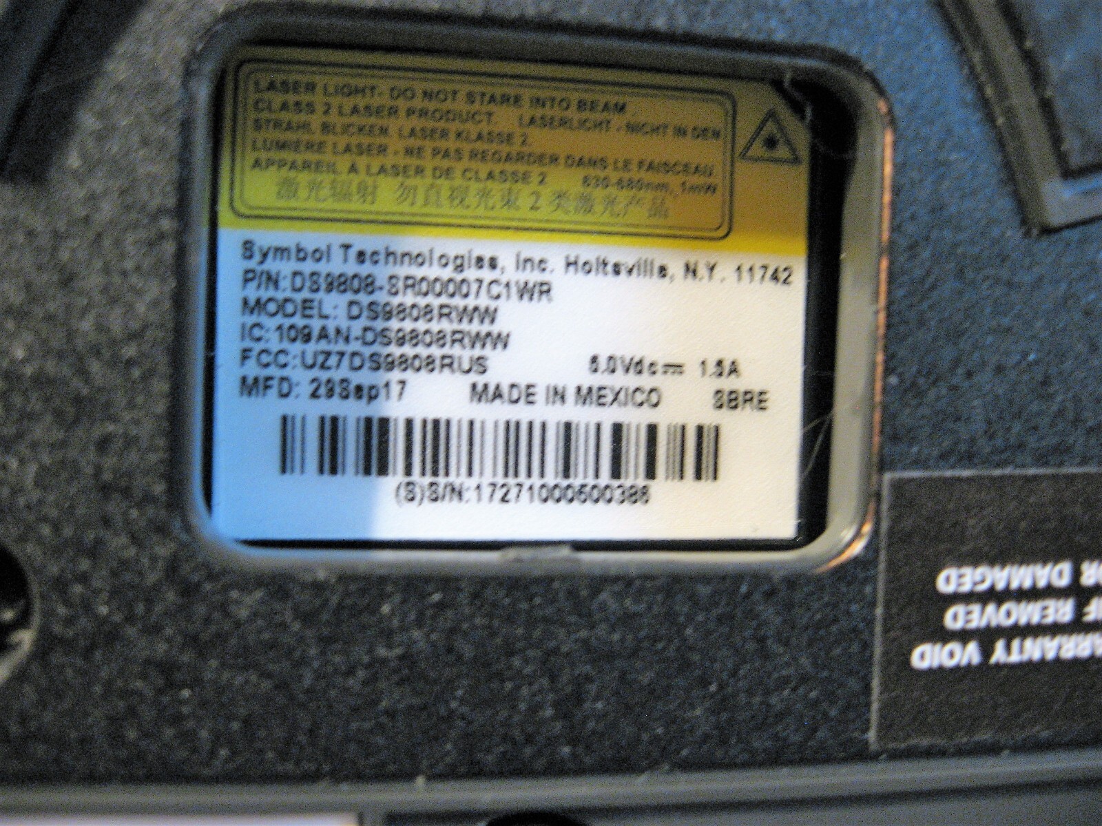 Zebra Symbol DS9808 Hands-free 1D/2D QR Barcode Scanner DS9808-SR20007C1WR