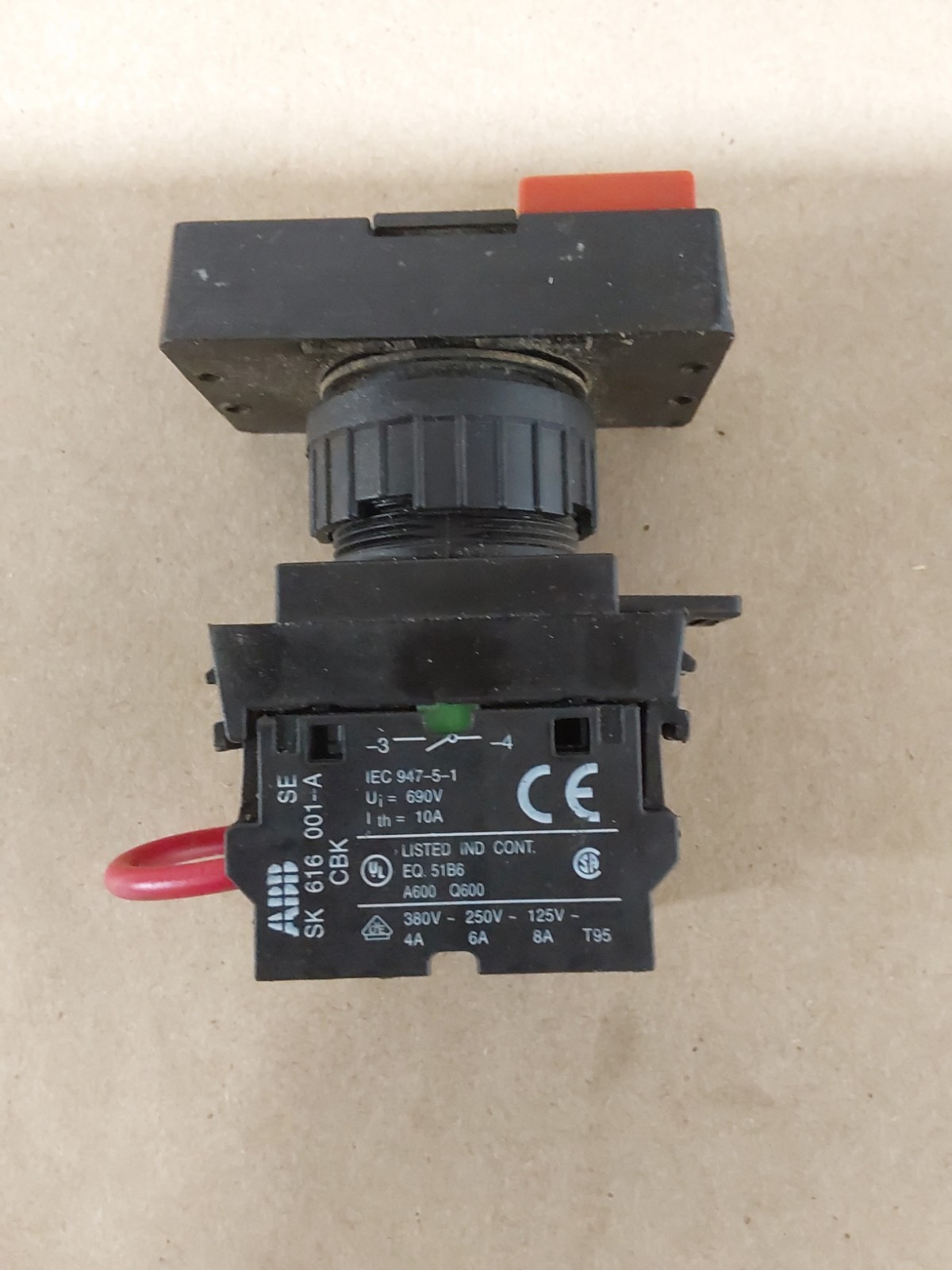 ABB SK 616 001-A Contact Block Start Stop W SK 616 001-B