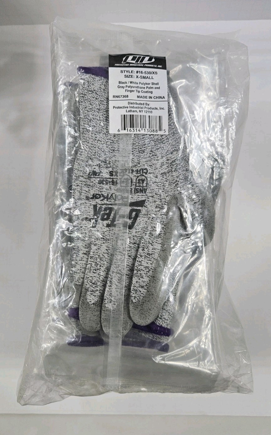 PIP 16-530 ▪︎ Cut Resistant Coated Gloves ▪︎ A3 Cut Level《NEW》Pack Of 12 Size XS