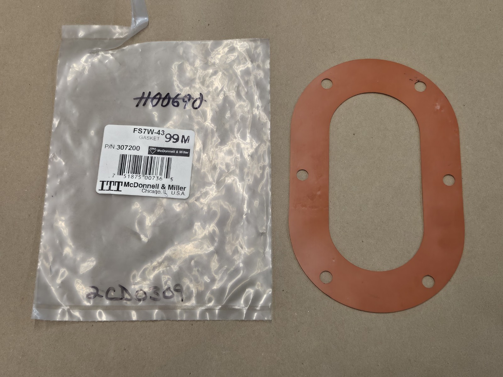 ITT / McDonnell & Miller 307200 FS7W-43 Flow Switch Gasket