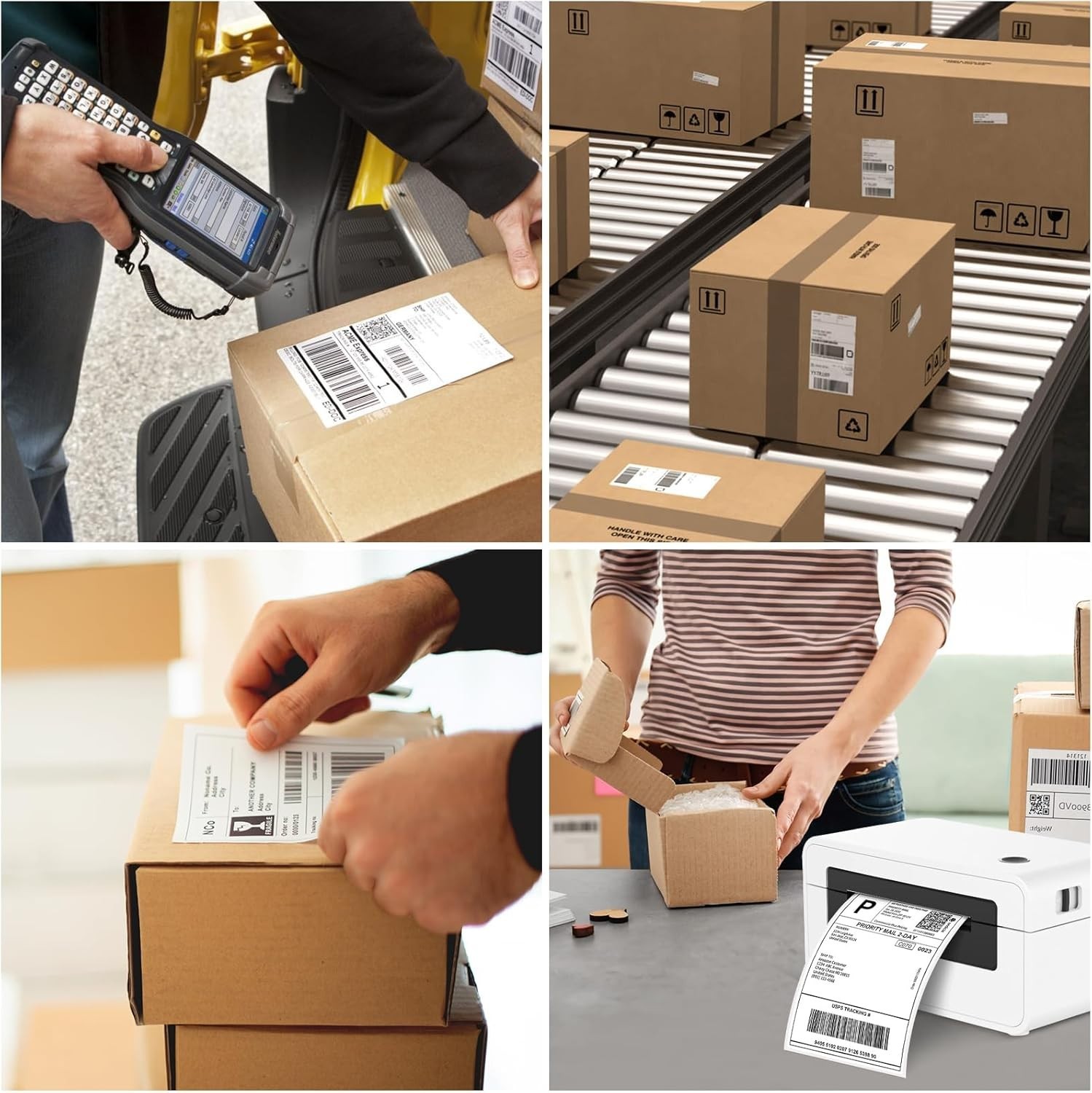 10 Fanfold 4 x 6 Direct Thermal Labels White Perforated Shipping Labels