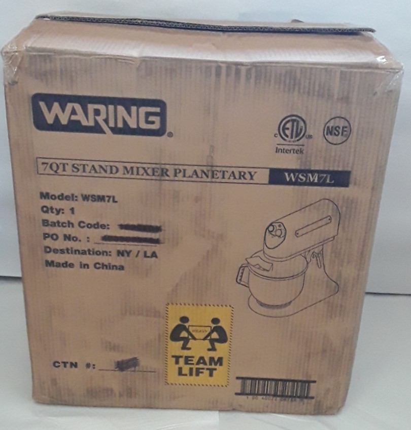 Brand New! WARING WSM7L Commercial Luna Planetary Countertop 7Qt Stand Mixer