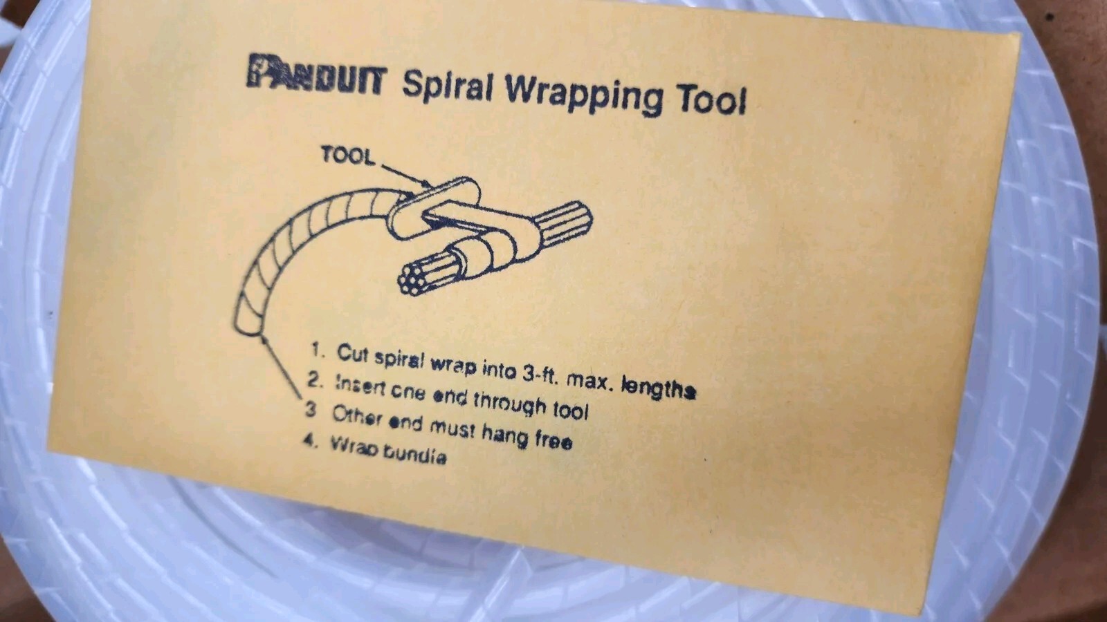 Panduit Spiral Wrap/Wrapping T25F-C 100’ft 30.5M Color: Natural Wire Accessories