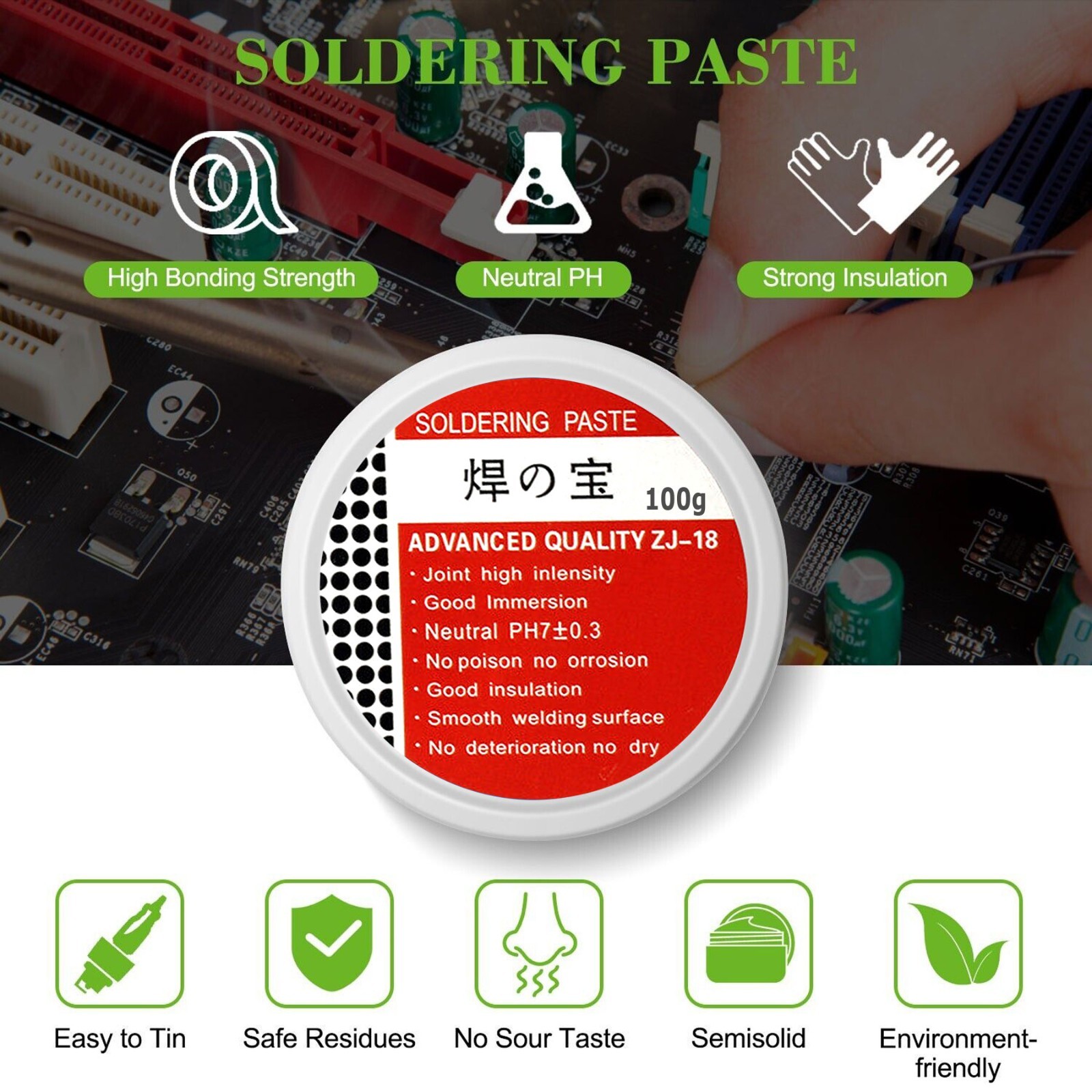 Quality Metal Cased Rosin Soldering Flux Paste Solder Welding Grease100G