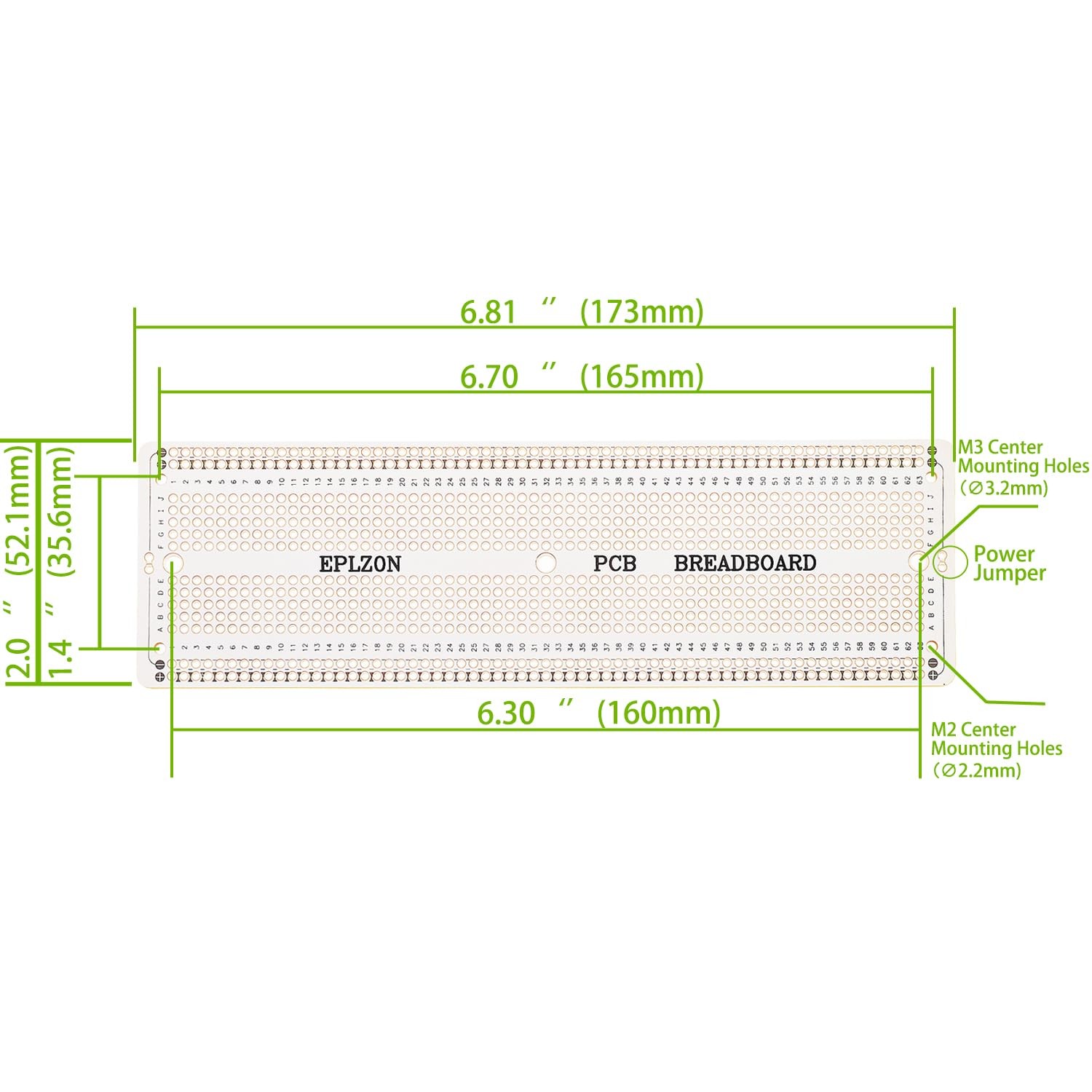 Solderable Breadboard Prototype PCB Board Kit 6.8×2.05 Inch White Color: White