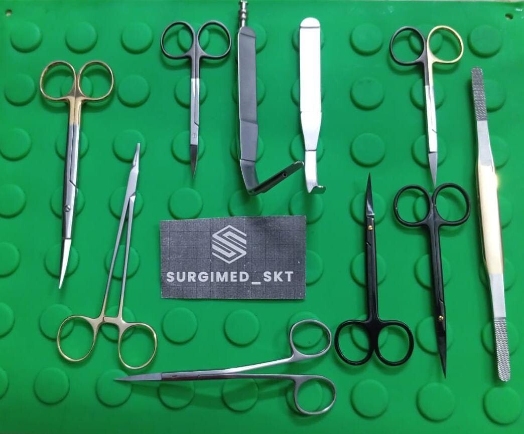 ENT Plastic Surgery Instrument Set – 12-Piece Stainless Steel Surgical Tool Kit