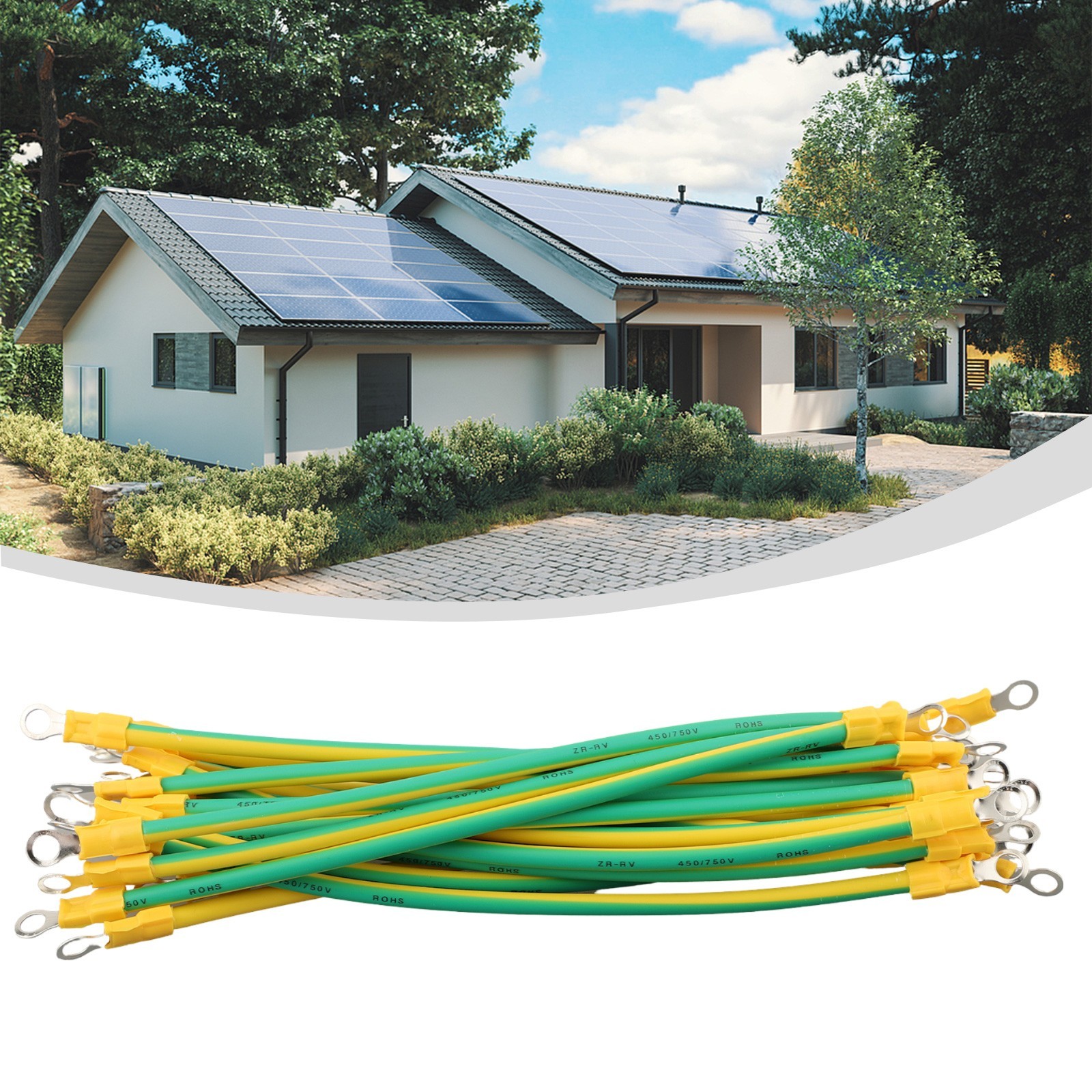Ground Wire Accessories 10cm/20cm/30cm BVR Solar PV Ground Wire Flexible Copper