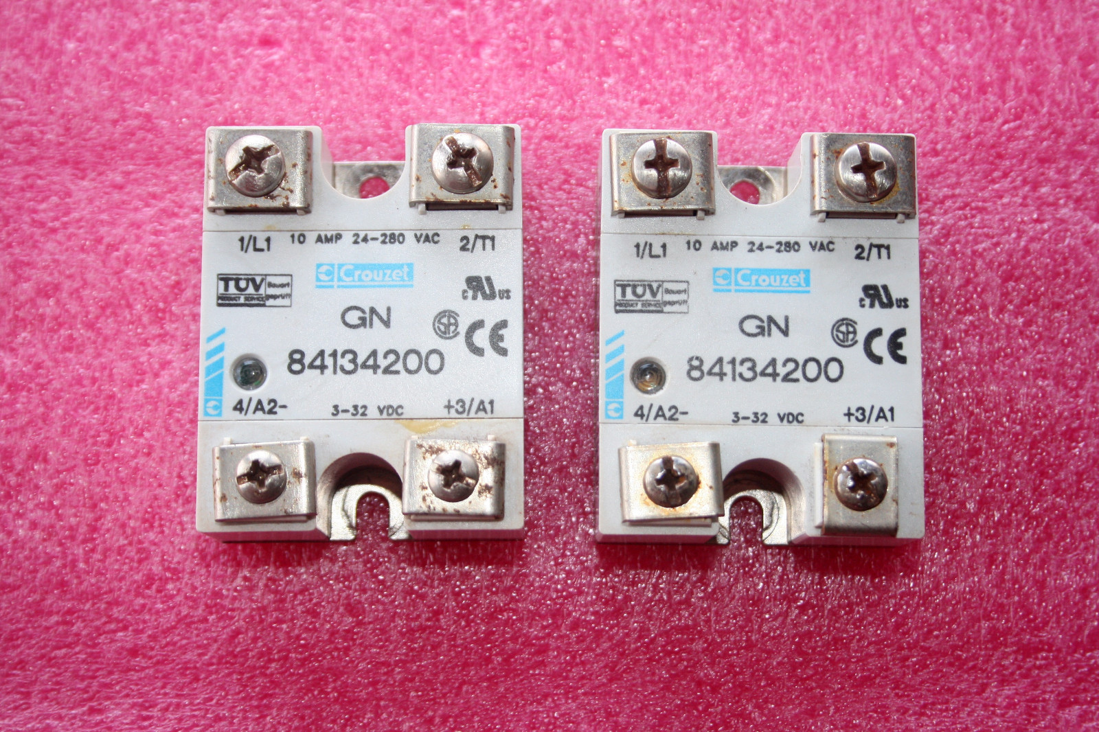 Crouzet GN 84134200 Solid State Relay IP00 10A/240V AC/DC INPUT- 2 Pieces