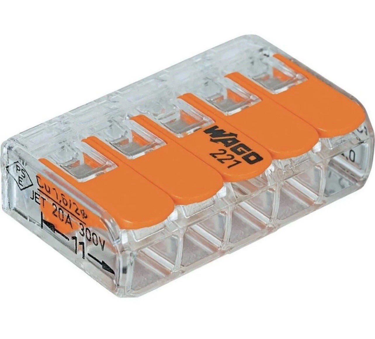 Wago 221-415 Five Conductor Compact Connectors Bulk 1000pcs
