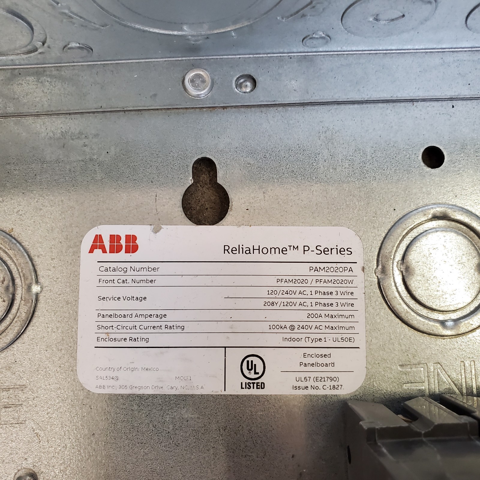 ABB 200A 20 Space 40 Circuit Main Breaker Indoor PON Load Center Kit, PAM2020PA