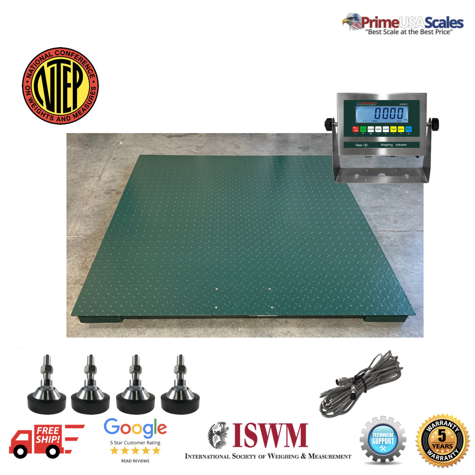 USA Measurements US-TB4848-10K NTEP Heavy Duty Pallet Scale 4’x4′ 10,000 lb